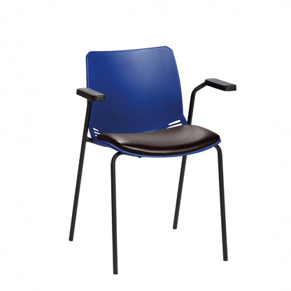 Sunflower Neptune Visitor Seat (Moulded) - With Arms - Vinyl Seat Pad - 