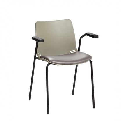 Sunflower Neptune Visitor Seat (Moulded) - With Arms - Vinyl Seat Pad - 