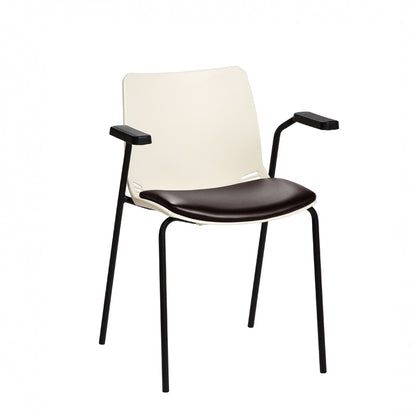 Sunflower Neptune Visitor Seat (Moulded) - With Arms - Vinyl Seat Pad - 