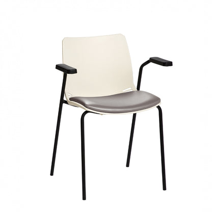 Sunflower Neptune Visitor Seat (Moulded) - With Arms - Vinyl Seat Pad - 