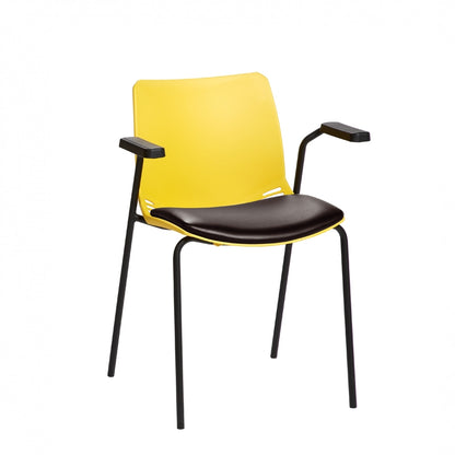 Sunflower Neptune Visitor Seat (Moulded) - With Arms - Vinyl Seat Pad - 