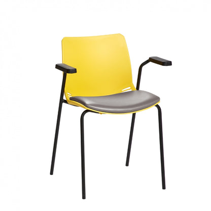 Sunflower Neptune Visitor Seat (Moulded) - With Arms - Vinyl Seat Pad - 