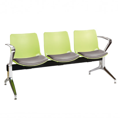 Sunflower Neptune Visitor 3 Seat Module (Moulded) - 2 Chrome Arms - Vinyl Seat Pads - 