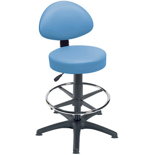 Sunflower High Level Gas-Lift Stool with Back Rest, Foot Ring & Glides