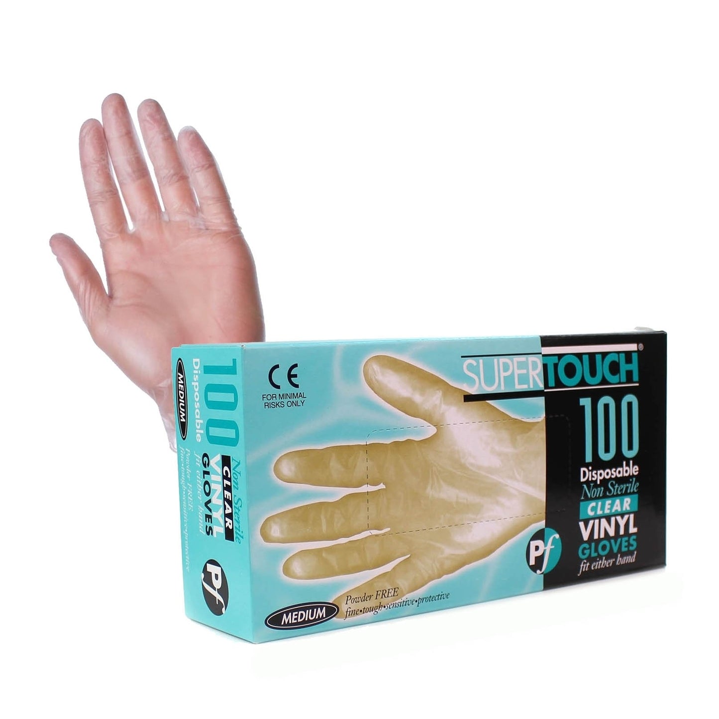 Vinyl Powder Free Gloves - Large - Box of 100 - Supertouch