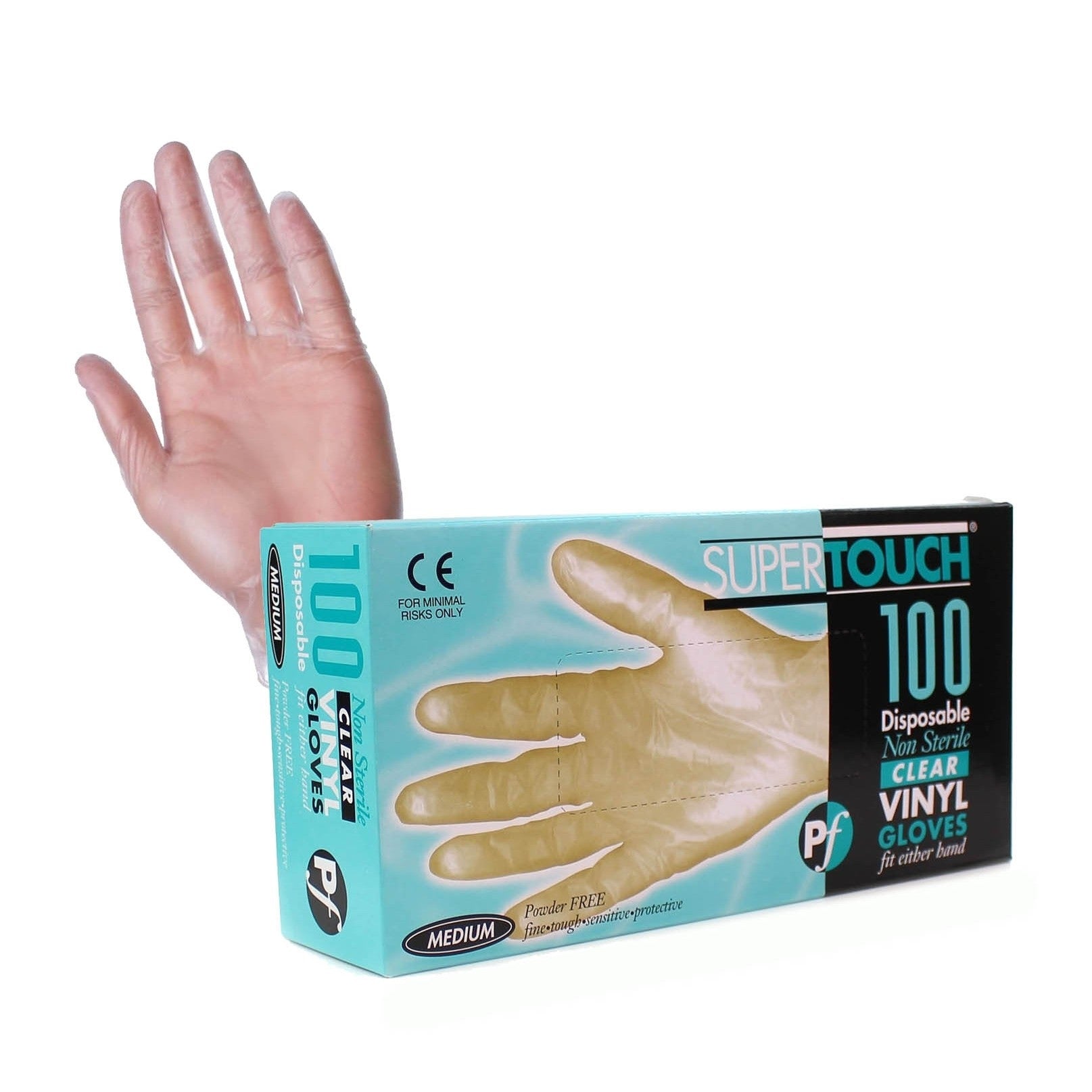 Vinyl Powder Free Gloves - Large - Box of 100 - Supertouch