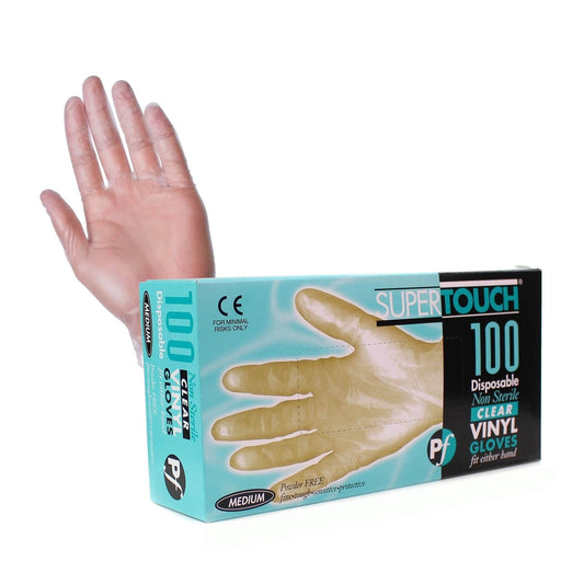 Vinyl Powder Free Gloves - Large - Box of 100 - Supertouch