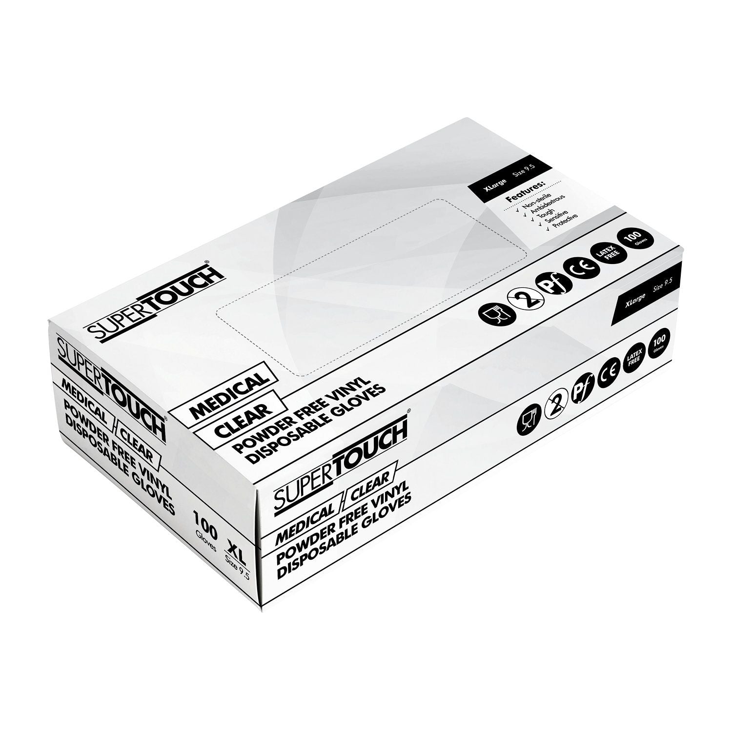 Supertouch Vinyl Powdered Gloves - Box Of 100 - Extra Large - Supertouch
