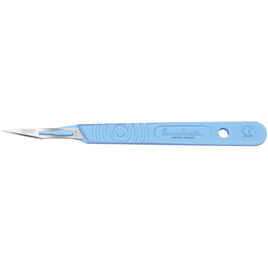 Sterile Disposable Scalpel No.11p Blade with Polystyrene Handle x 10 - 