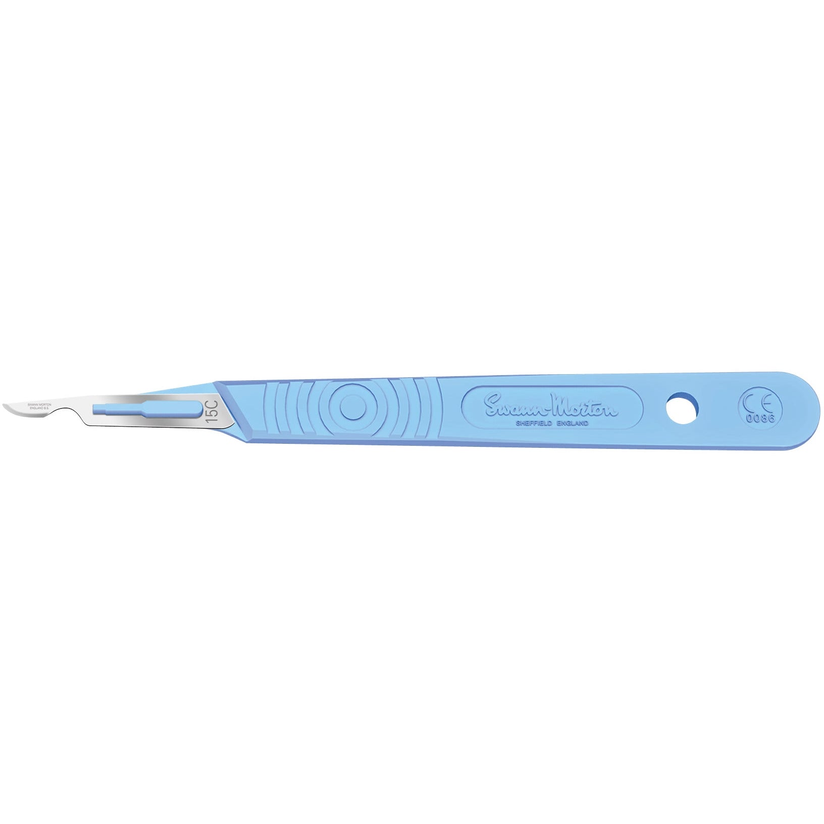 Sterile Disposable Scalpel No.15c Blade with Polystyrene Handle x 10 - 