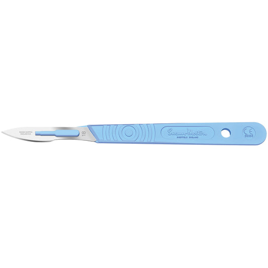 Sterile Disposable Scalpel No.18 Blade with Polystyrene Handle x 10