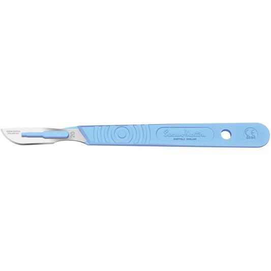 Sterile Disposable Scalpel No.20 Blade with Polystyrene Handle x 10