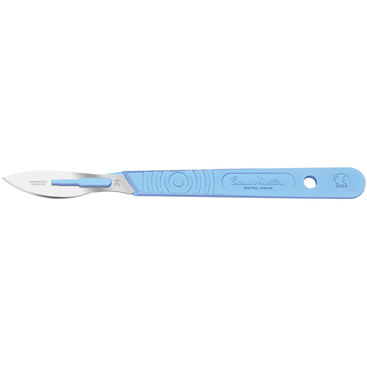 Sterile Disposable Scalpel No.24 Blade with Polystyrene Handle x 10 - 