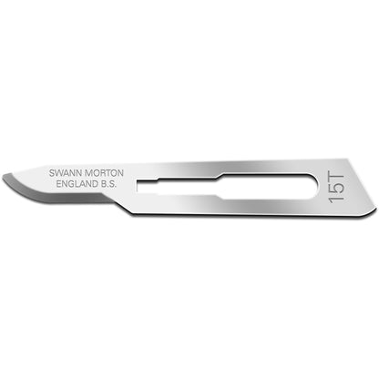 Surgical Scalpel Blade 15T - Carbon Steel - Sterile x 100 - Swann Morton