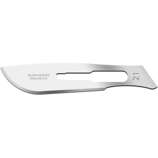 Surgical Scalpel Blade 21 - Carbon Steel - Sterile (Pack of 100) - 