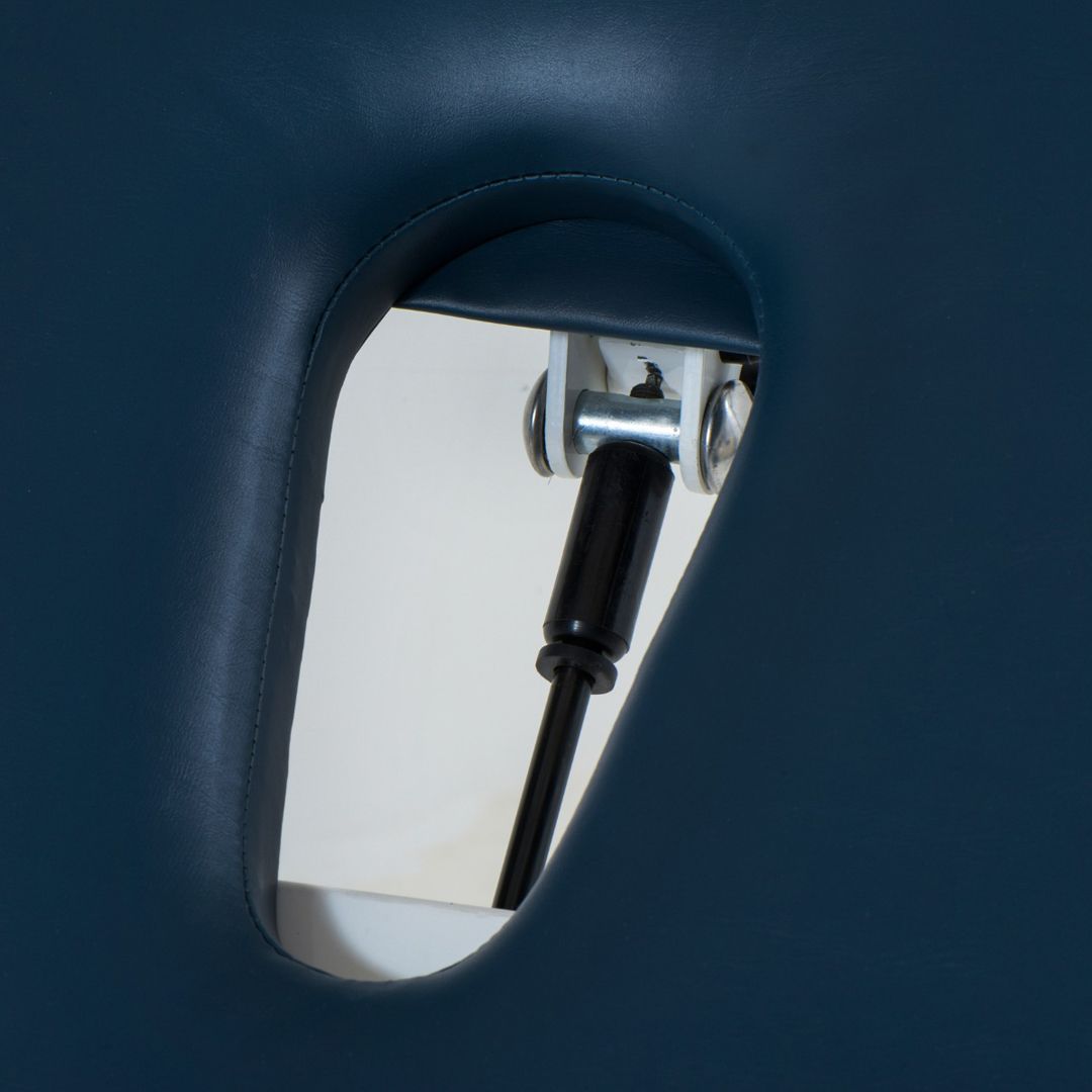 Stabil Komfort 3-Section Hydraulic Plinth - White Frame - Navy Blue Upholstery - Stabil