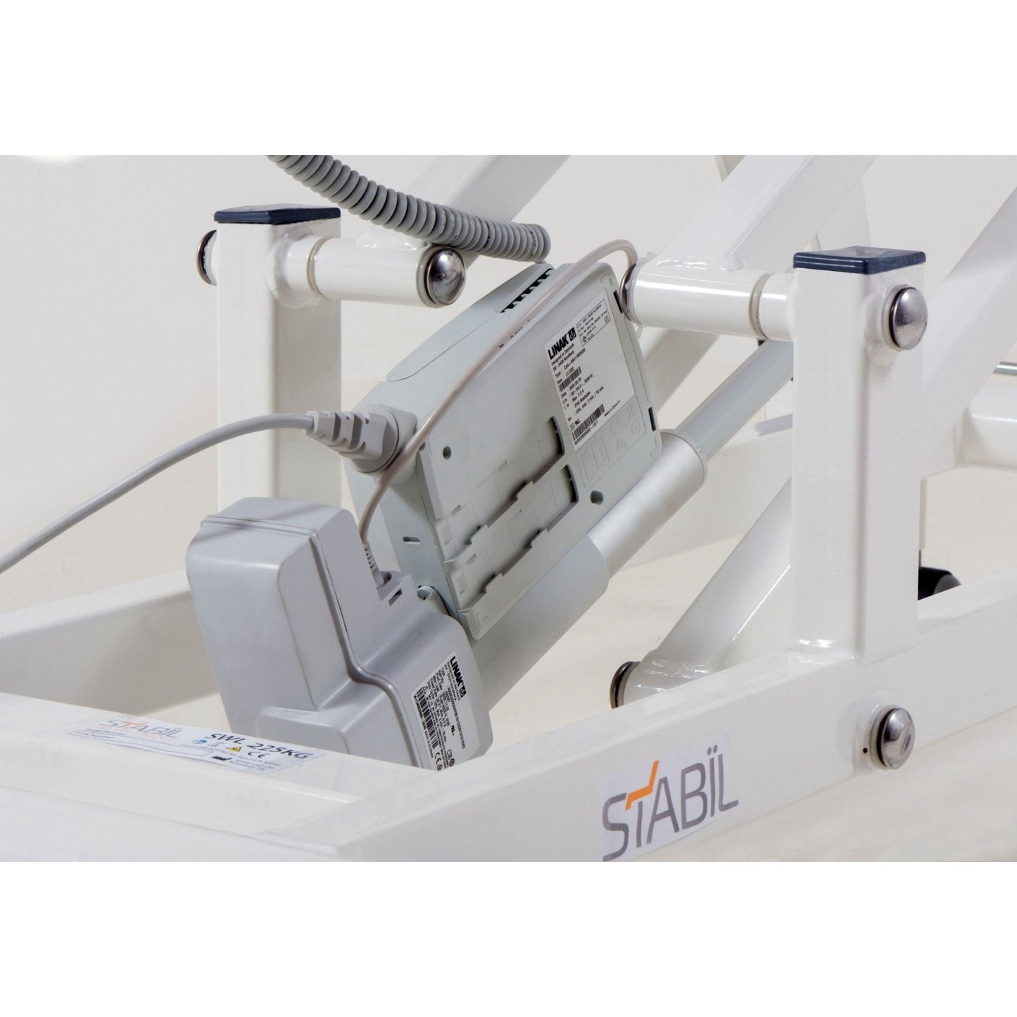 STABIL Komfort - 3-Section Electric / White Frame / Black Upholstery - Stabil