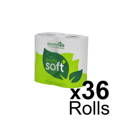 Essentials 2 ply Toilet Roll - 9 Packs of 4 Rolls