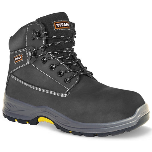 Titan - HOLTON Steel Toe Shoes - BLACK Nubuck - 