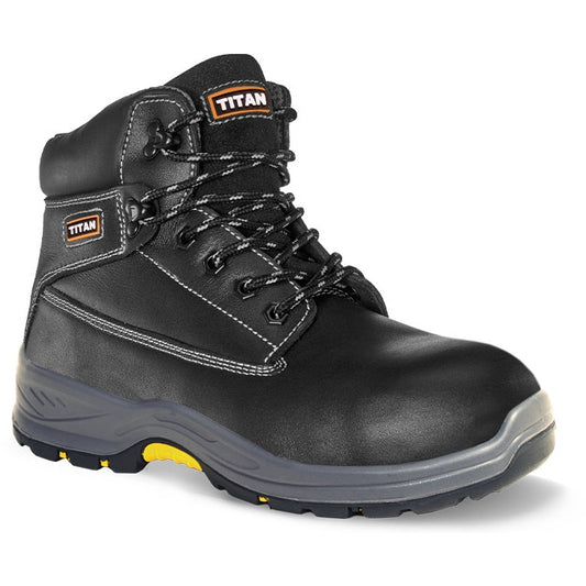 Titan - HOLTON Steel Toe Shoes - BLACK Leather - 