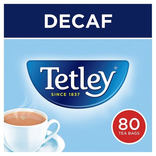 Tetley Decaffeinated Tea Bag (Pack of 80) - Tetley