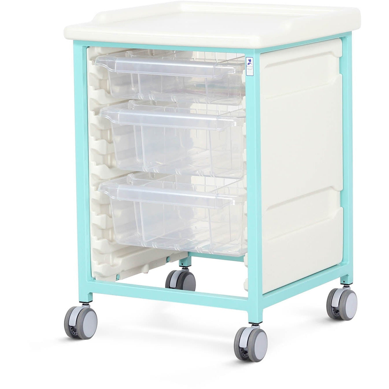 Tray Trolley - Low Level - Single Column (Mild Steel) - 1 Small & 2 Deep Drawers - Bristol Maid