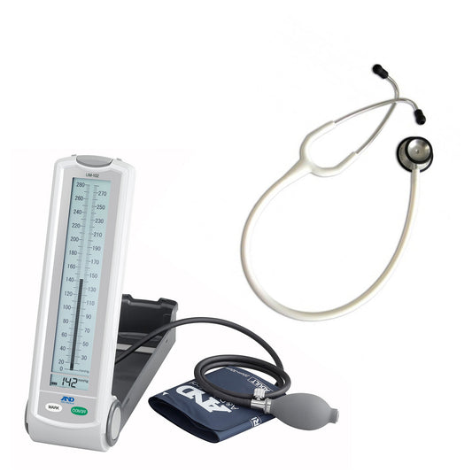 A&D Mercury-Free Sphygmomanometer & Riester Duplex Stethoscope Bundle