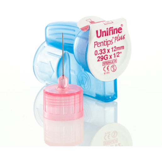 Unifine Pentips Plus Diabetes Medication Injection Pen Needle - 12mm x 29G x 100 - Owen Mumford