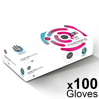 Vinyl Gloves - Clear - Powder Free - Medium x 100
