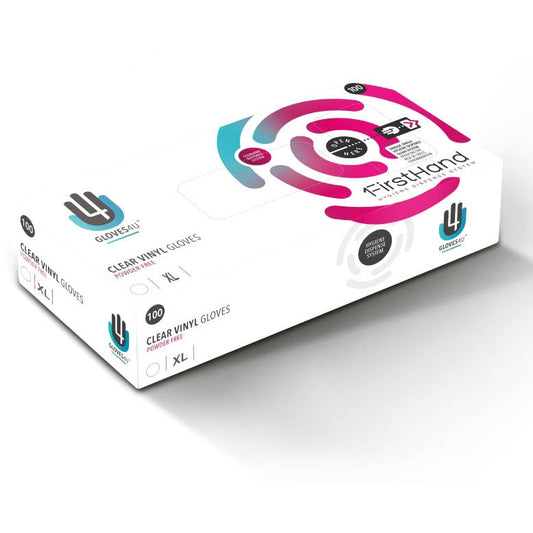 Vinyl Gloves - Clear - Powder Free - X-Large x 100 - Gloves4U