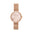 Annie Apple Nurses Fob Watch - Venus - Rose Gold Mesh - Lilac Leather - 35mm