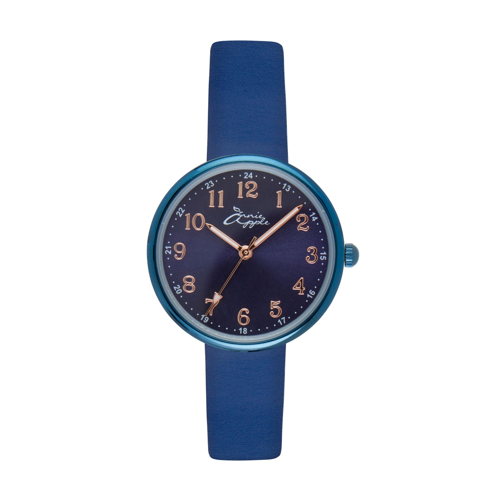 Annie Apple Nurses Fob Watch - Venus - Blue Mesh - Blue Leather - 35mm - Annie Apple