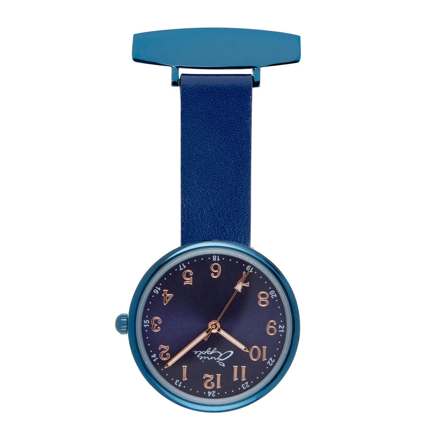 Annie Apple Nurses Fob Watch - Venus - Blue Mesh - Blue Leather - 35mm - Annie Apple