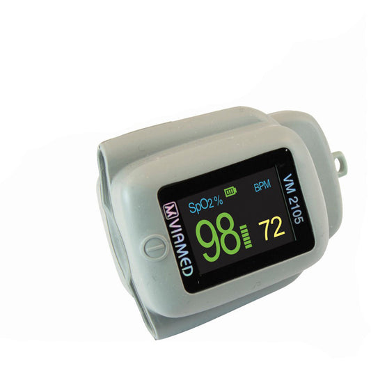 Viamed Silicone Finger Pulse Oximeter – Grey - Viamed