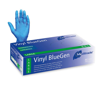Blue Vinyl Gloves Large - Box of 100 - Meditrade