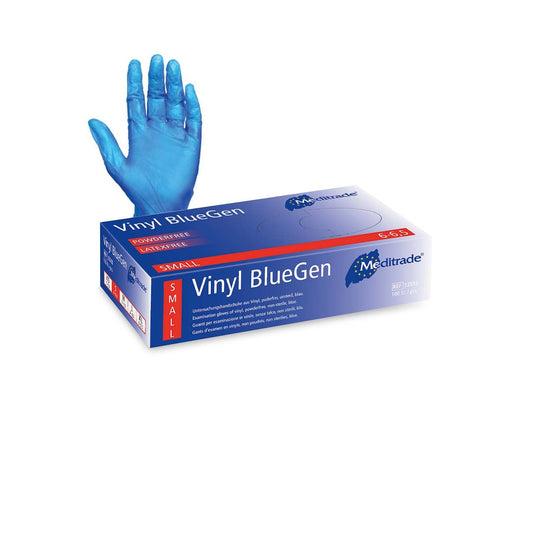 Blue Vinyl Gloves Small - Box of 100 - Meditrade