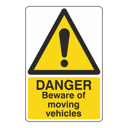 Danger Beware Of Moving Vehicles Sign