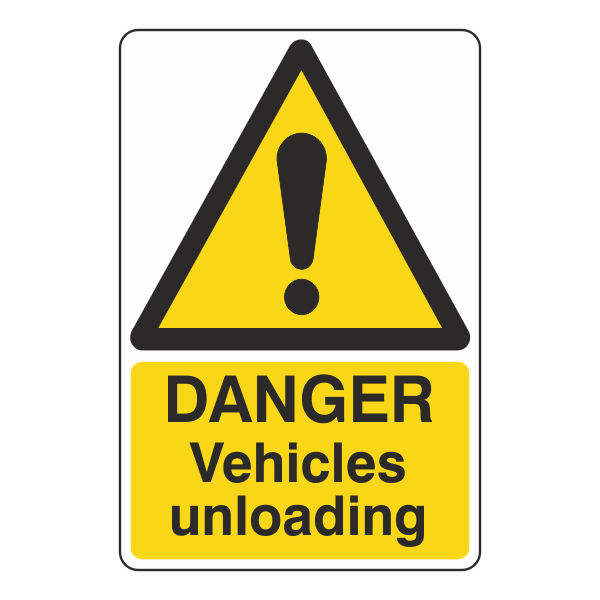 Driver Unloading Sign Danger Vehicles Unloading Sign – Medisave UK