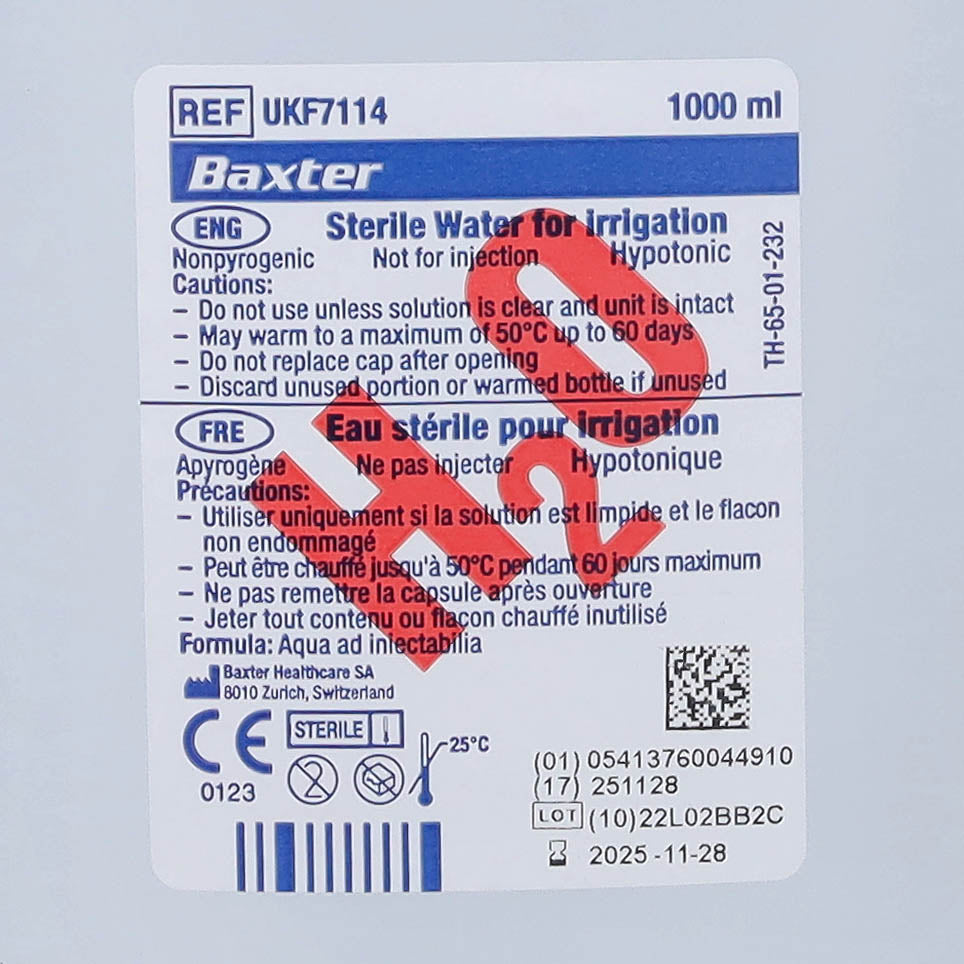 Sterile Water - 1 Litre - Pack of 6 - Baxter
