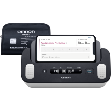 OMRON Complete Smart Home Blood Pressure Monitor and ECG for Hypertension Monitoring and AFib screening