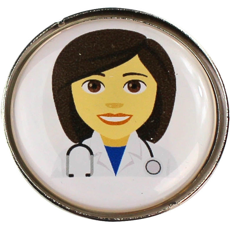 Health Worker (Female) Pin Badge - 2.5cm - Trophy