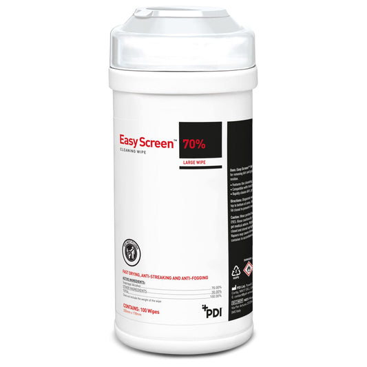PDI Easy Screens Wipes - 70% Isopropyl Alcohol Wipes x 100