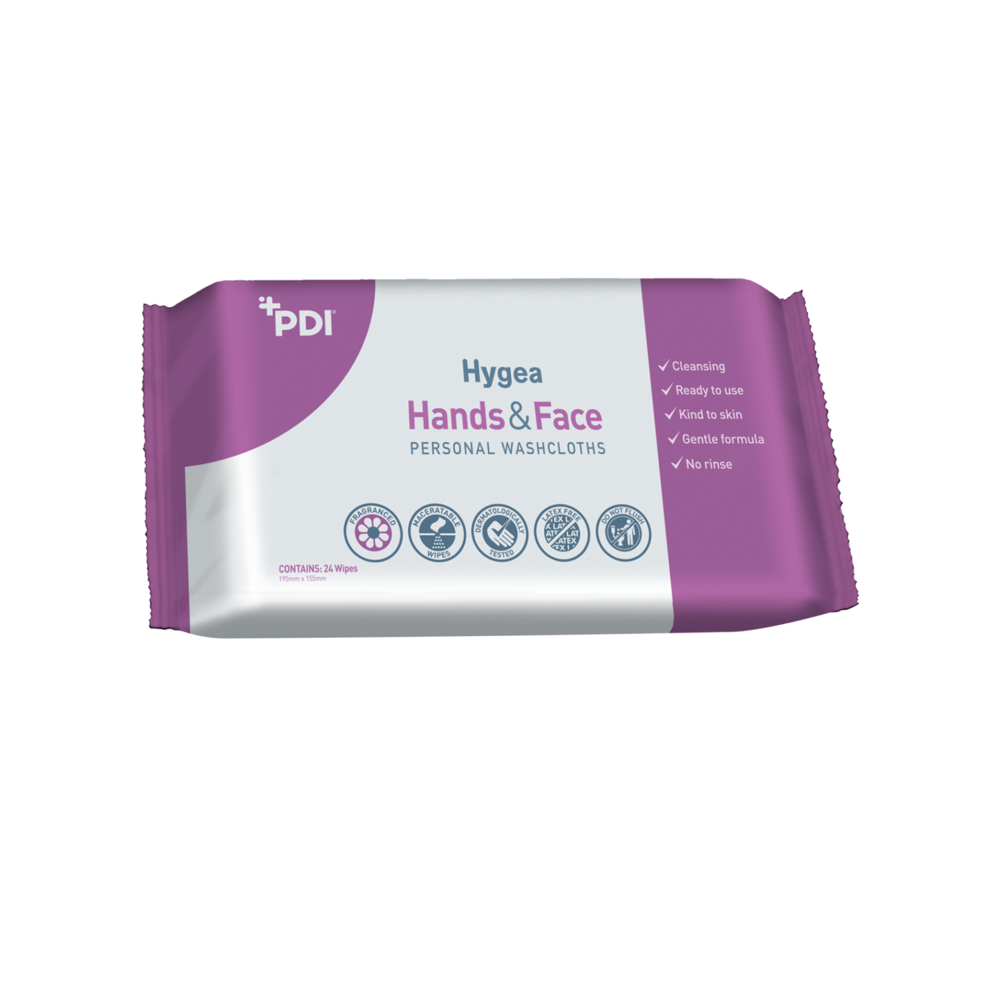 PDI Hygea Hands & Face Washcloth - Fragranced x 24