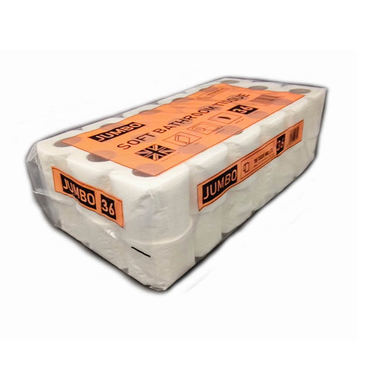 1 x Pack of 36 Super Jumbo Toilet Rolls (210 Sheets Per Roll, 2 Ply) - West-O Hygiene