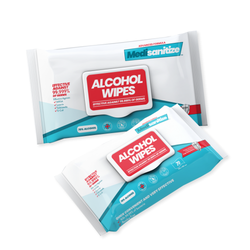 Alcohol Surface Wipes (70% IPA) - Pack of 70 - Medisanitize