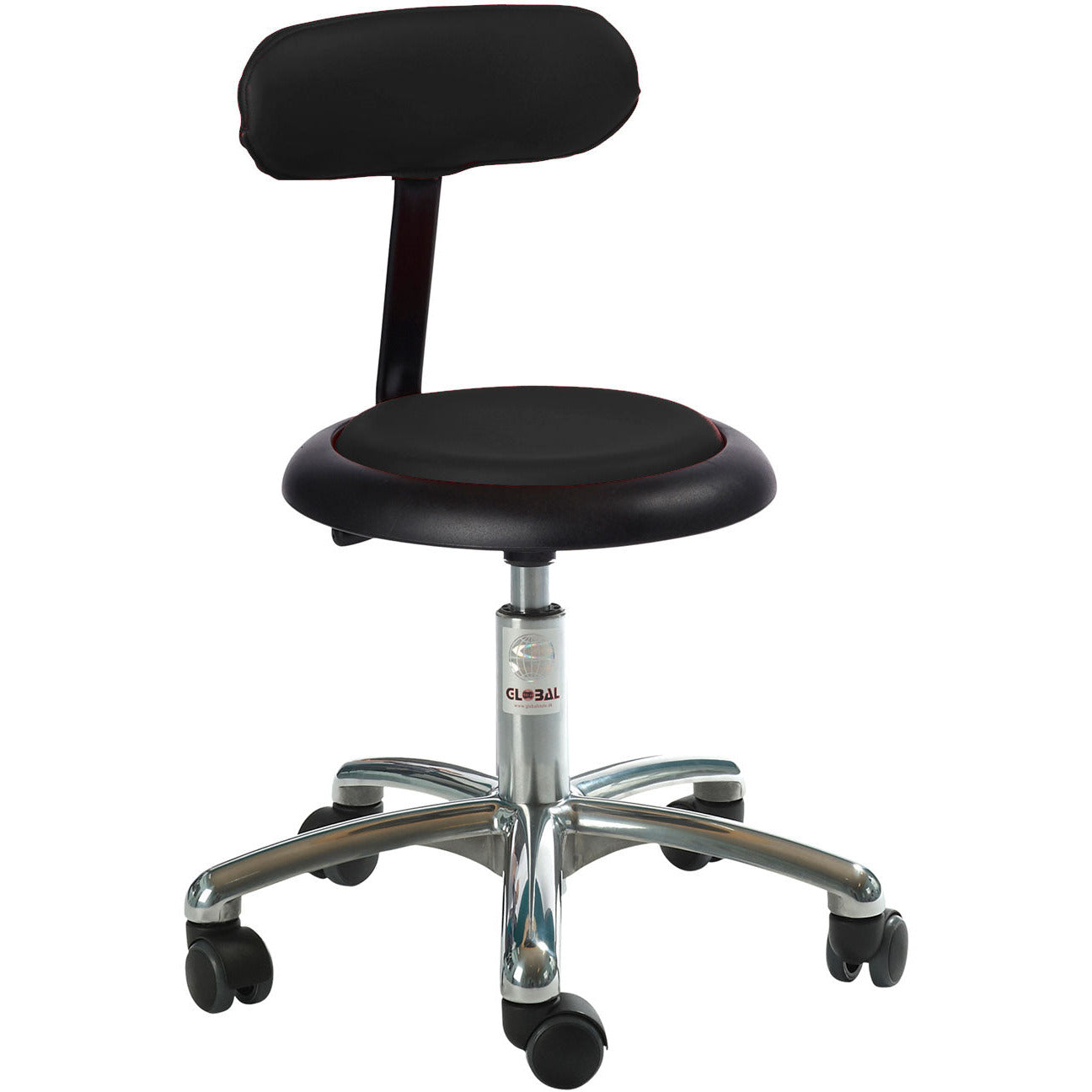 Micro Stool with Backrest - Low Gas Spring - 