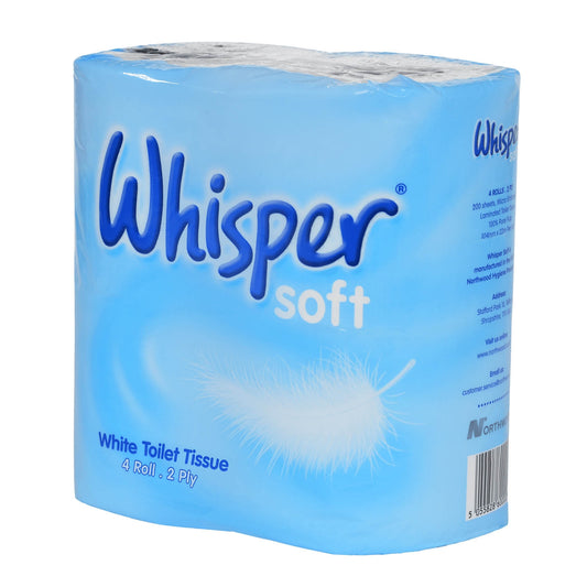 Whisper Soft 2 Ply Toilet Roll x 40 Rolls (10 Packs Of 4)