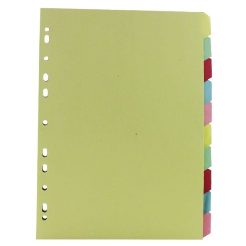 Multicoloured A4 10 Part Divider WX26082 - Discontinued