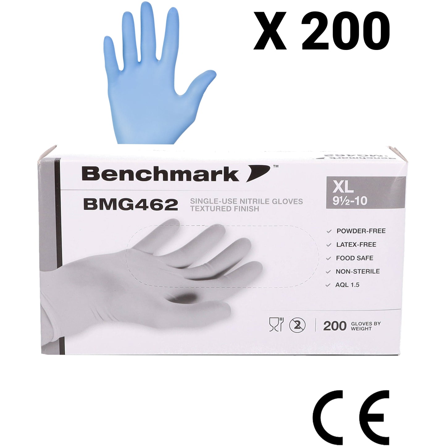 Blue Nitrile Disposable Gloves - Cat III Medical Grade - Box of 200 - Extra Large - Discontinued