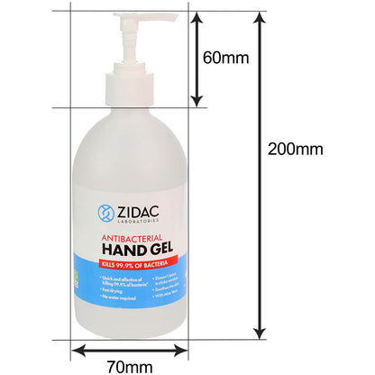 Zidac 70% Alcohol Hand Sanitiser - 500ml Pump Top - Hospital Grade - Zidac Laboratories